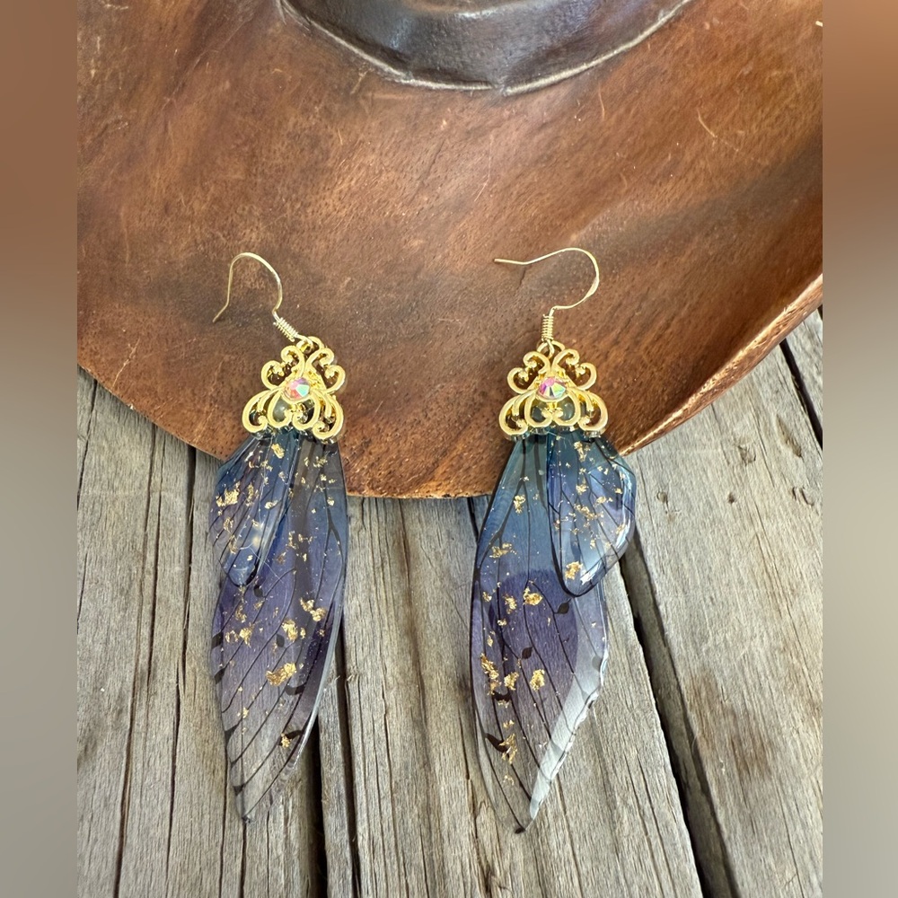Acrylic Butterfly/Fairy Earrings NWT